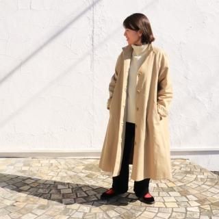 Cotton Twill Maocollar CoatSarahwear