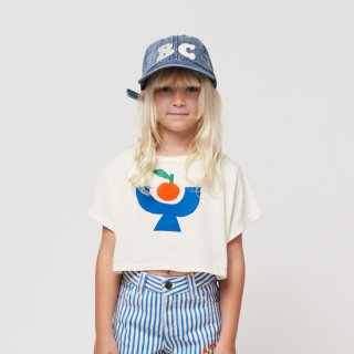 KIDS Tomato Plate cropped t-shirt【BOBO CHOSES】