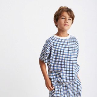 Tops Fair 10OFFKIDS Organic crepe check T-shirtmy little cozmo