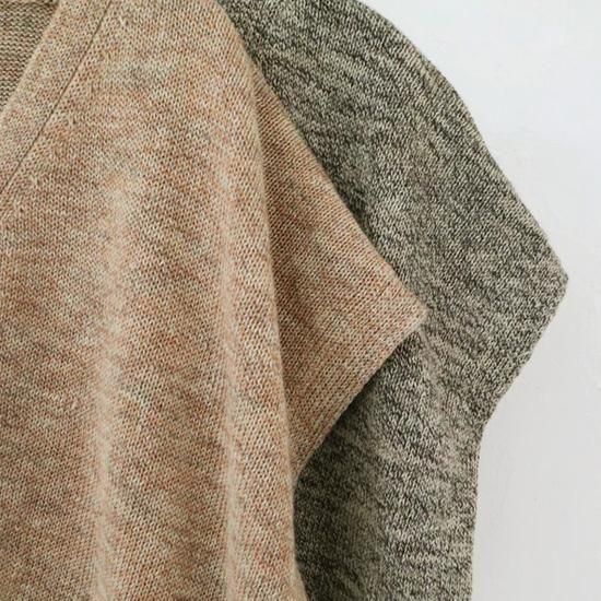 MIX YARN ニットベスト【doux bleu】