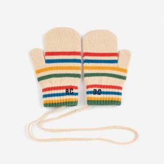 BABY Tic Tac Toe Knitted striped mittensBOBO CHOSES