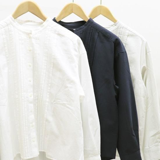 ピンタックバンドカラーシャツ【Hands of creation】