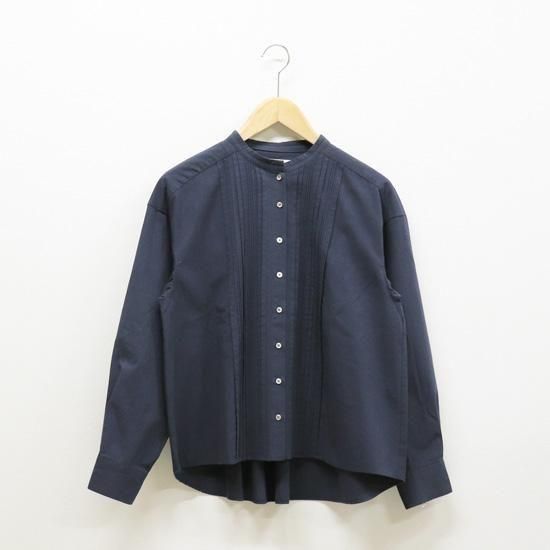 ピンタックバンドカラーシャツ【Hands of creation】