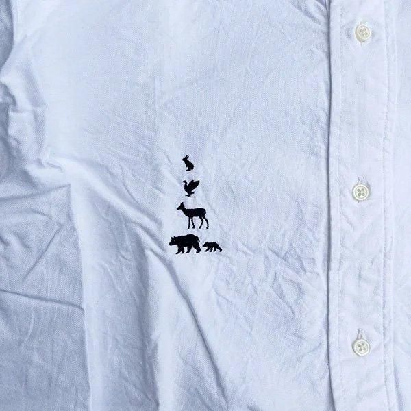 【美品】mountain research_定番アニマルシャツ Mountain Research “Animal B.D. Pullover” WHITE L マウンテン