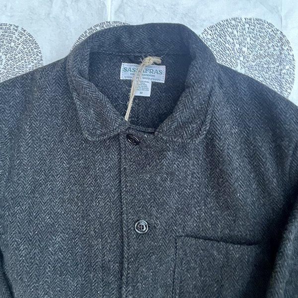 美品　SASSAFRAS　ササフラス　Sprayer Shirt　ヘリンボーン SASSAFRAS Sprayer Shirt （ヘリンボーン）