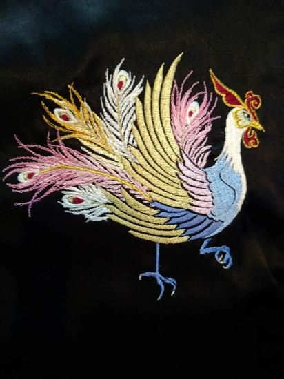 横振刺繍(ハンドメイド)「匠」 鳳凰(フェニックス) - 大熊 横振刺繍(ハンドメイド)「匠」 鳳凰(フェニックス) - 大熊