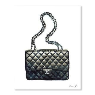 ECChanel Quilted Handbag Classic Watercolor Fashion Illustration Coco Quotes