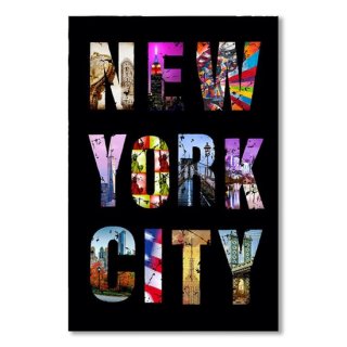 New York City Text on Black