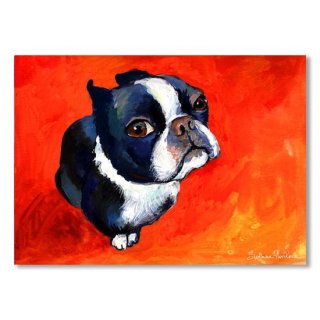 Boston Terrier dog painting prints