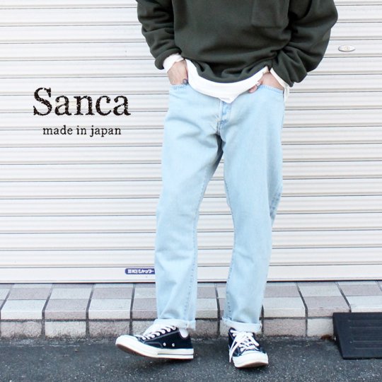 Sanca13.5oz DENIM TAPERED 5P ICE WASH