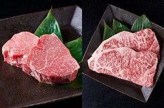 【送料無料】【ギフト】【セット】霜降りと赤身のステーキ食べ比べ！福島牛サーロインステーキ200g×2枚 ランプステーキ100g×2枚