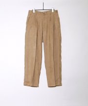 Iroquois_SYNTHETIC SUEDE WIDE 2TUCK PT_BEG