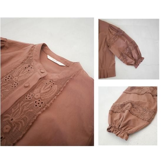 限定色-latté beige〉 05_cotton lace blouse