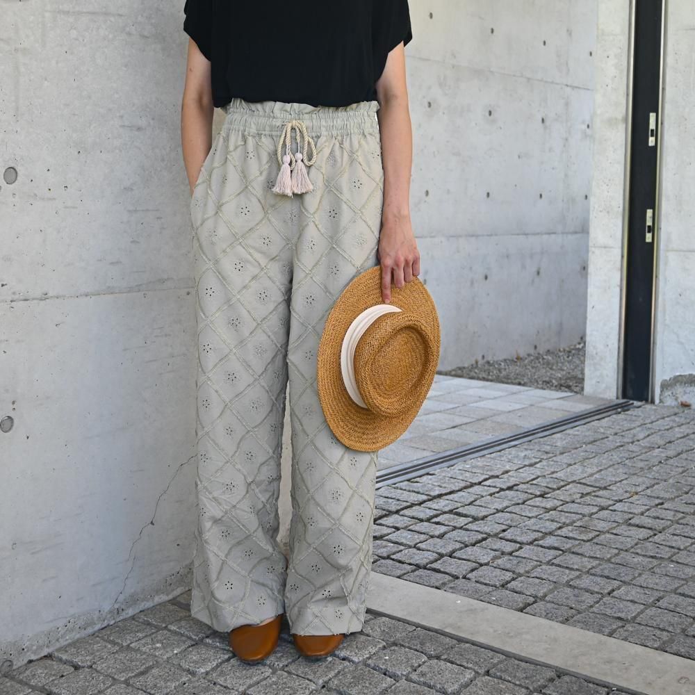 <img class='new_mark_img1' src='https://img.shop-pro.jp/img/new/icons8.gif' style='border:none;display:inline;margin:0px;padding:0px;width:auto;' />17_fringe lace -vacation pantssage green