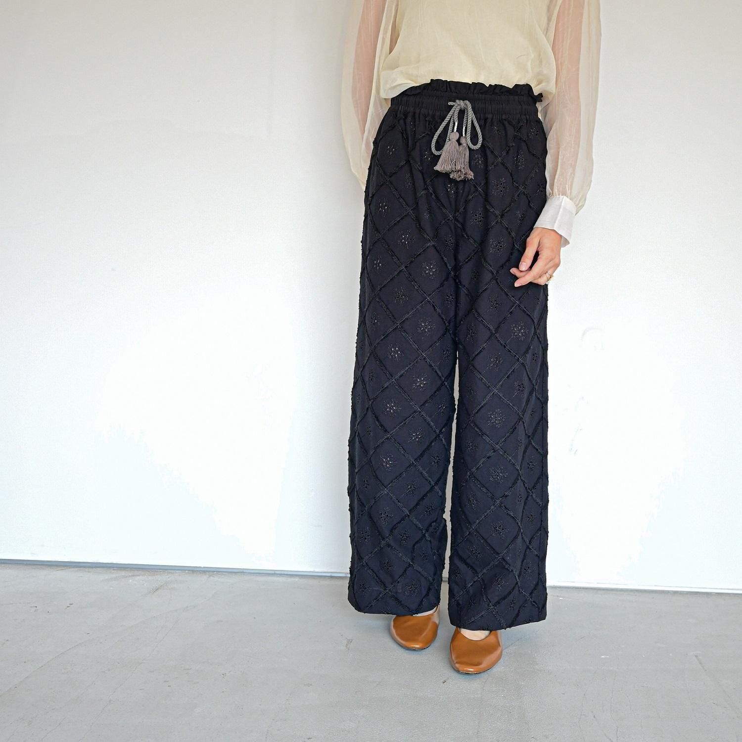 <img class='new_mark_img1' src='https://img.shop-pro.jp/img/new/icons8.gif' style='border:none;display:inline;margin:0px;padding:0px;width:auto;' />17_fringe lace -vacation pantsblack