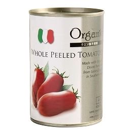 イタリア産有機ホールトマト缶(BPAフリー）  ４００g(固形量240g)
