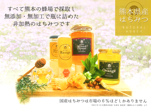 貴重な熊本県産 非加熱・純粋生蜂蜜「百花蜜」 貴重な熊本県産 非加熱・純粋生蜂蜜「百花蜜」