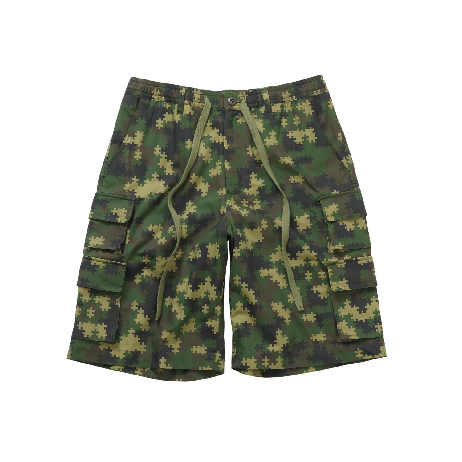 Puzzle Camo Cargo Shorts - peaceandafter