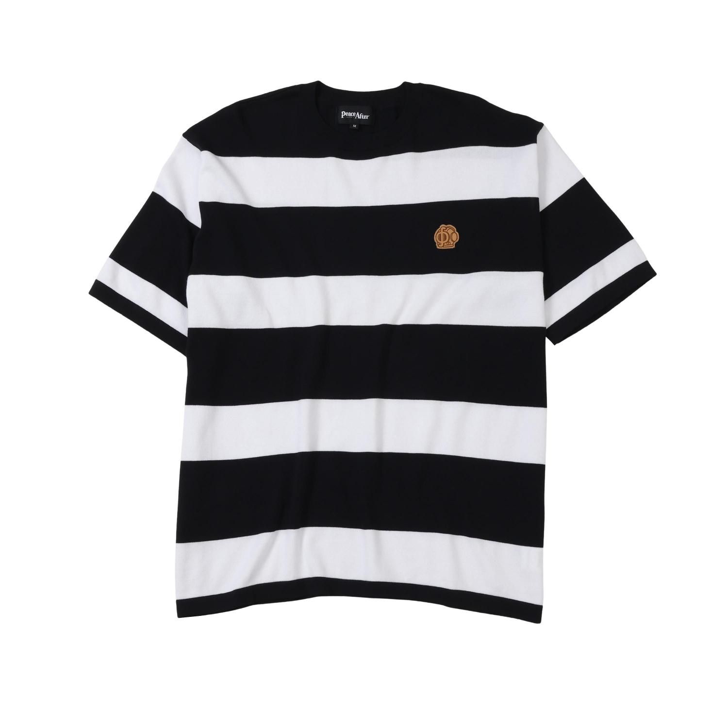 CLANE BORDER PACK T-SHIRT ボーダー CLANE - WIDE HENRY NECK BORDER TOPS - BEIGE | ADDICT WEB SHOP