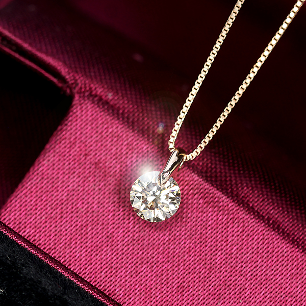 0.4ct ダイヤモンド ネックレス 一粒 一点留 K18ピンクゴールド 0.4ct ダイヤモンド ネックレス 一粒 一点留 K18ピンクゴールド