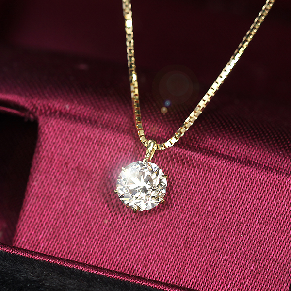 0.7ct ダイヤモンド ネックレス 一粒 6本爪 K18イエローゴールド 0.7ct ダイヤモンド ネックレス 一粒 6本爪 K18イエローゴールド