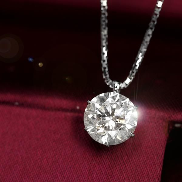 3カラット ダイヤモンド ネックレス 一粒 6本爪 プラチナ H 3カラット ダイヤモンド ネックレス 一粒 6本爪 プラチナ H