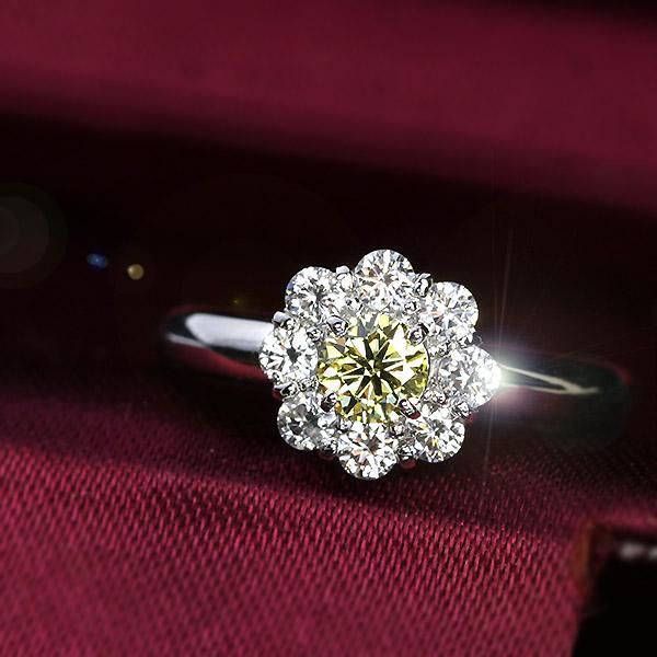 0.3ct イエローダイヤモンド リング プラチナ FANCY INTENSE 0.3ct イエローダイヤモンド リング プラチナ FANCY INTENSE