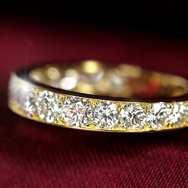 天然ダイヤモンド エタニティリング K18イエローゴールド 1.5カラット