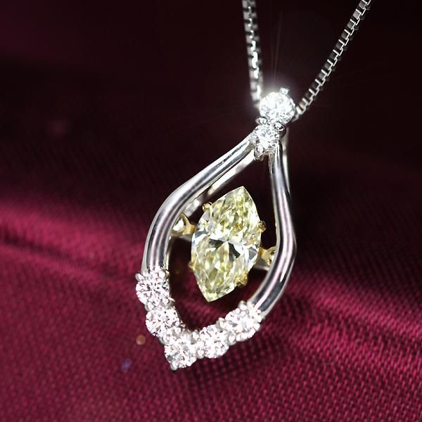 アクセサリー C5 0.5ct イエローダイヤモンド マーキス ダンシングストーン