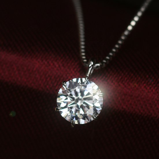 ダイヤモンド ネックレス 一粒 0.5ct 6本爪 プラチナ D SI2 EX H&C ...