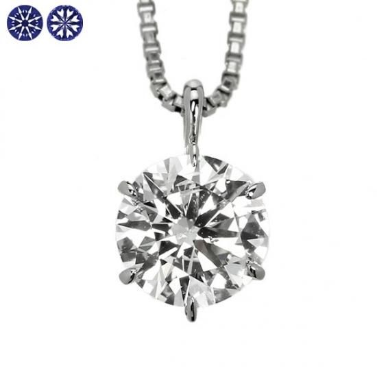 ダイヤモンド ネックレス 一粒 0.4ct 6本爪 プラチナ D SI2 EX