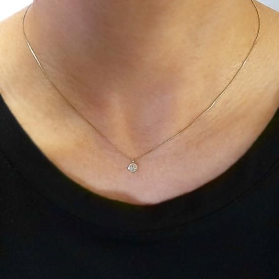 ダイヤモンド ネックレス 一粒 0.2ct 6本爪 プラチナ Pt900