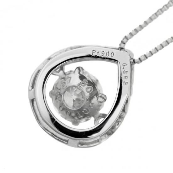 ダンシングストーン 天然ダイヤモンド ネックレス 0.5ct Pt900 H