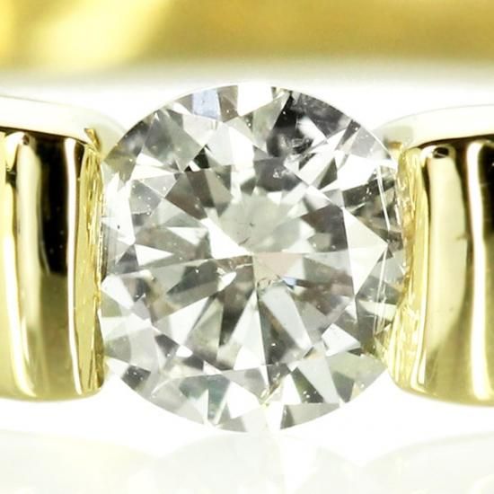 K18ゴールド 一粒ダイヤモンドリング ダイヤモンド リング 一粒石 0.3ct K18イエローゴールド 鑑別