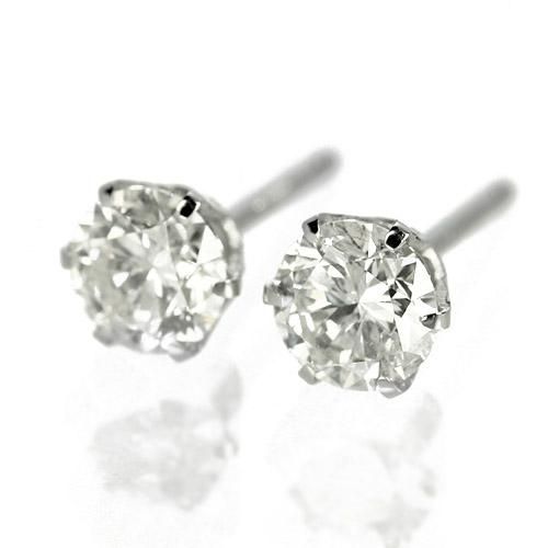 ダイヤモンド ピアス 一粒 0.7ct Pt900 6本爪 0.35×0.35ct ダイヤモンド ピアス 一粒 0.7ct Pt900 6本爪 0.35×0.35ct