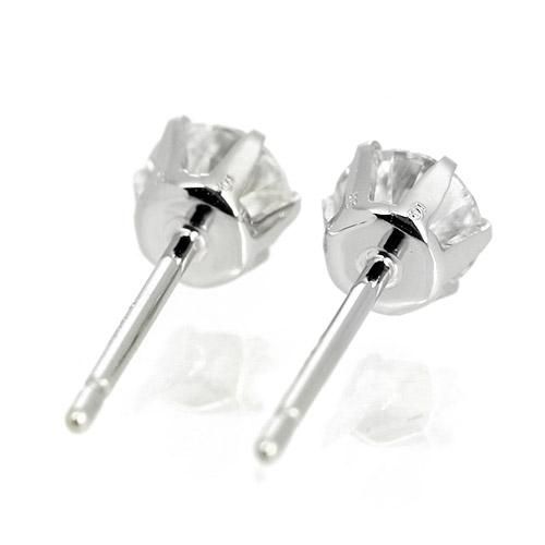 ダイヤモンド ピアス 一粒 0.7ct Pt900 6本爪 0.35×0.35ct ダイヤモンド ピアス 一粒 0.7ct Pt900 6本爪 0.35×0.35ct