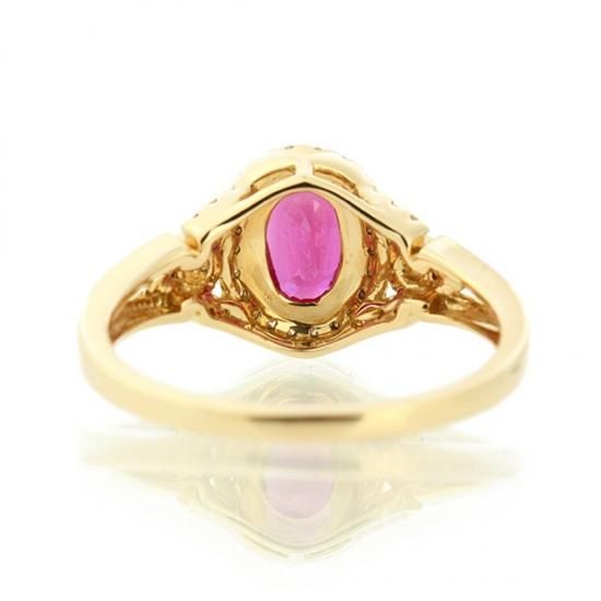 ルビー ダイヤモンド リング K18 ピンクゴールド ルビー 0.6ct ルビー ダイヤモンド リング K18 ピンクゴールド ルビー 0.6ct