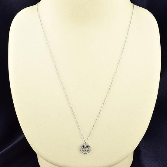 ダイヤモンド ネックレス 0.3ct K18 ホワイトゴールド スマイル