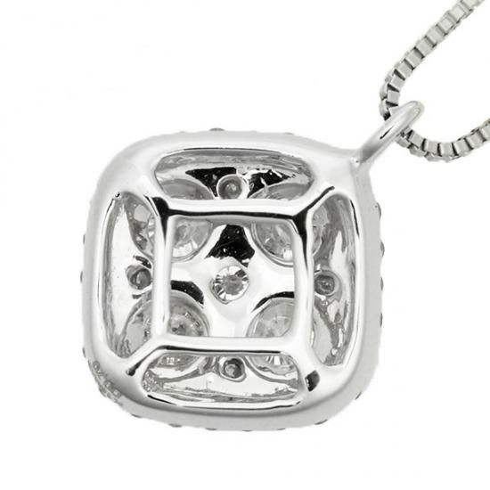 ダイヤモンド ネックレス 0.7ct K18 ホワイトゴールド スクエア