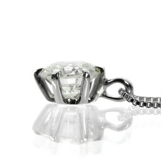 ダイヤモンド ネックレス 一粒 0.3ct 6本爪 Pt900 Hカラー SI2