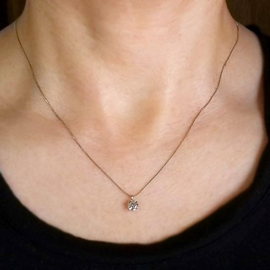 ダイヤモンド ネックレス 一粒 0.5ct 6本爪 Pt900 Hカラー SI2