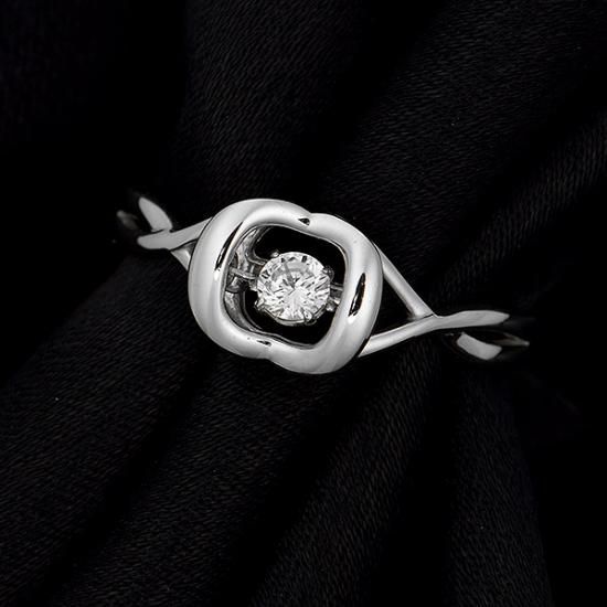 ダンシングストーン ダイヤ ダンシングストーン ダイヤモンド リング 0.4ct Pt900 揺れる