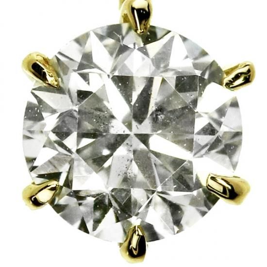 ダイヤモンド ネックレス 一粒 0.3ct 6本爪 K18 イエロー