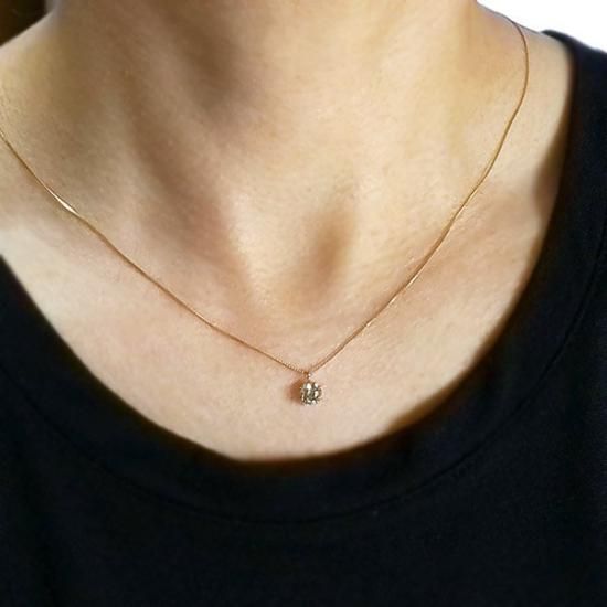 ダイヤモンド ネックレス 一粒 0.5ct 6本爪 K18 ピンクゴールド