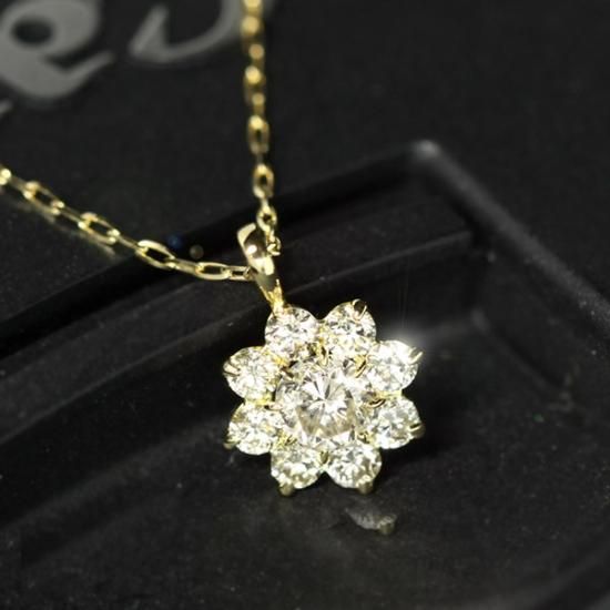 K18 イエローゴールド 0.5ct ダイヤモンド ネックレス