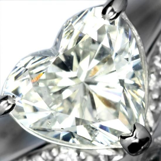 1.1ct ダイヤモンド リング Pt900 ハートシェイプ カット G 1.1ct ダイヤモンド リング Pt900 ハートシェイプ カット G