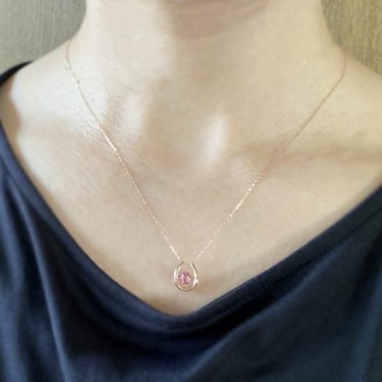 K18パパラチアサファイア ダンシングネックレス0.20ct K18パパラチアサファイア ダンシングネックレス0.20ct