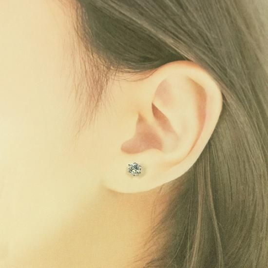 H&D ダイヤピアス0.4ct 合計0.8ct K18PG - メルカリ