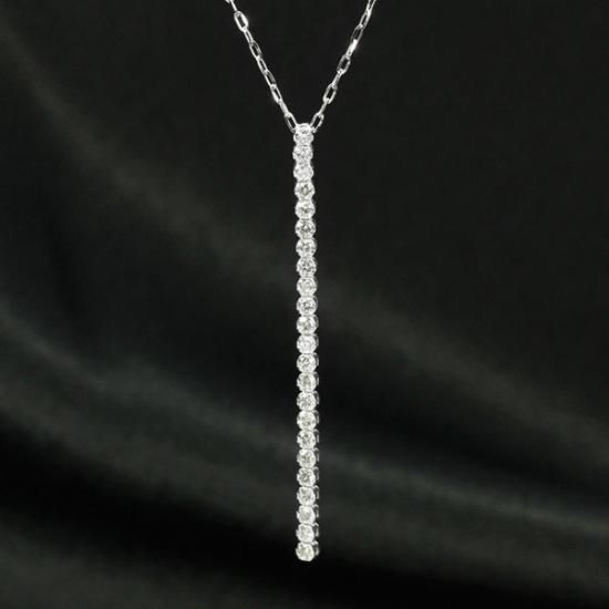 K18ラインダイヤモンドネックレス ダイヤモンド ネックレス ラインネックレス 0.5ct K18 ホワイト