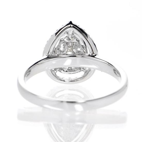 ダイヤモンド リング K18 ホワイトゴールド 0.6ct ペアシェイプ